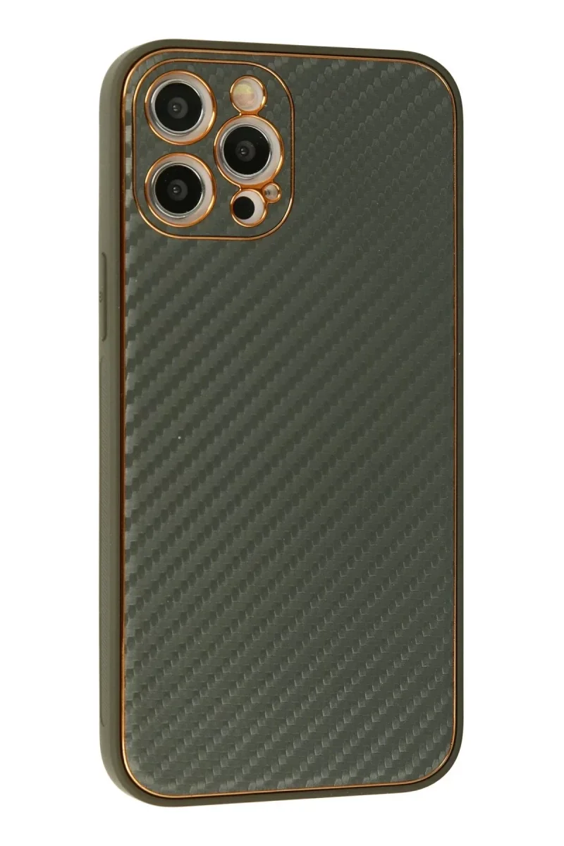 Apple iPhone 12 Pro Kılıf Coco Karbon Silikon - Füme