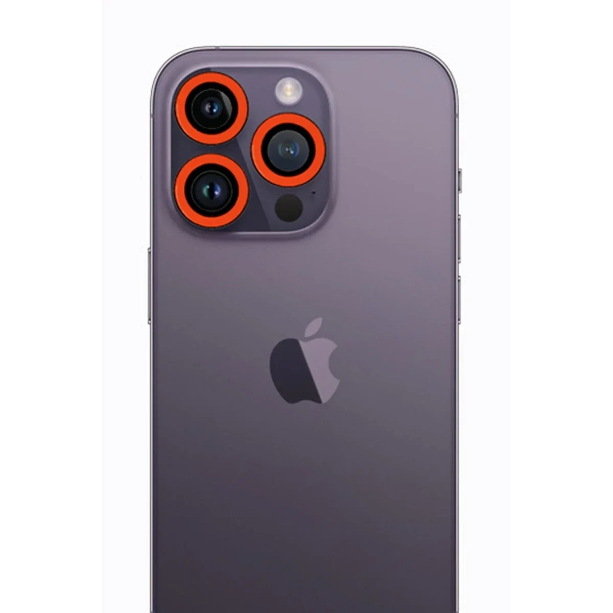 Apple iPhone 12 Pro Max Neon Fosforlu Kamera Lens - Turuncu Apple iPhone 12 Pro Max Neon Fosforlu Kamera Lens - Turuncu