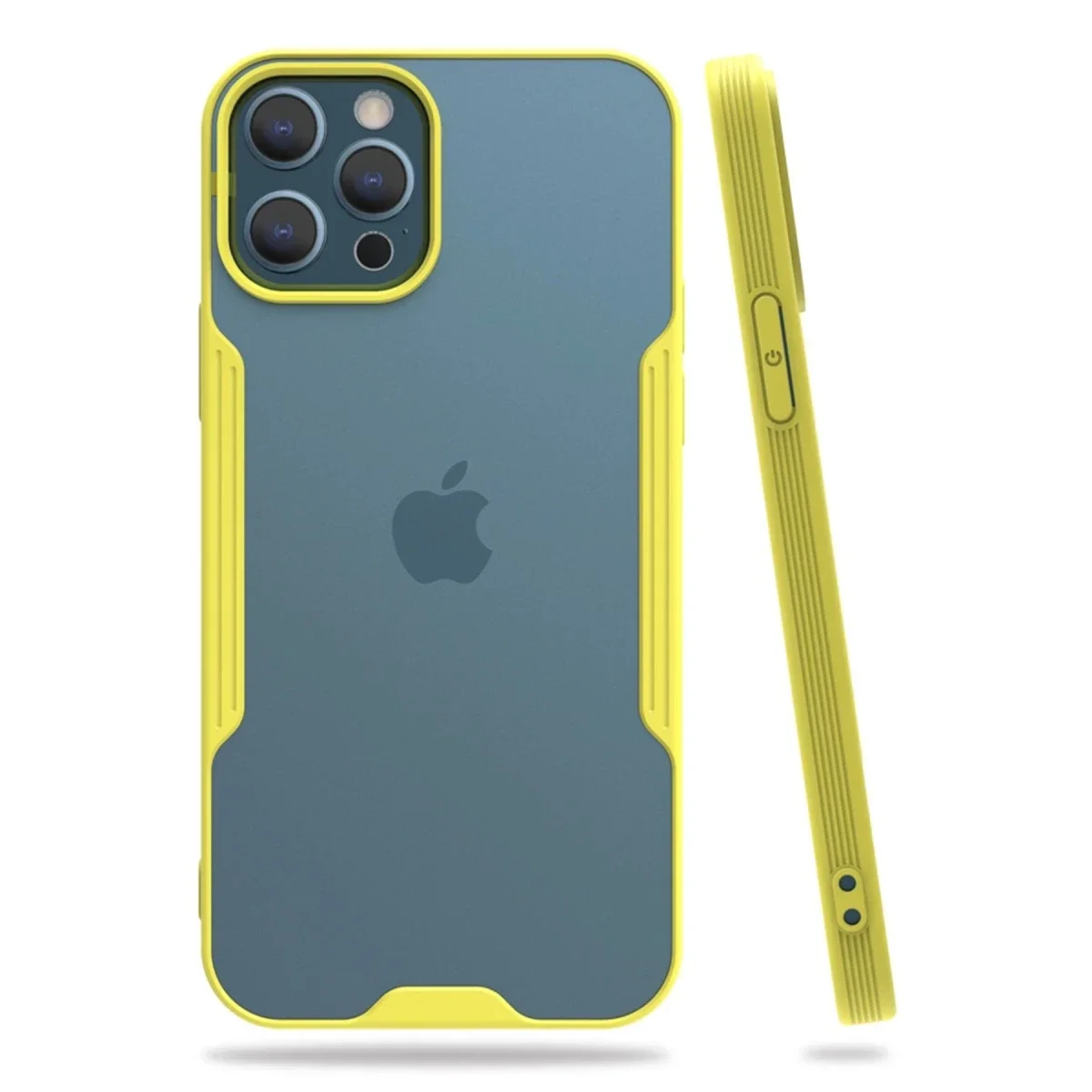 Apple iPhone 12 Pro Max Kılıf Platin Silikon - Sarı Apple iPhone 12 Pro Max Kılıf Platin Silikon - Sarı