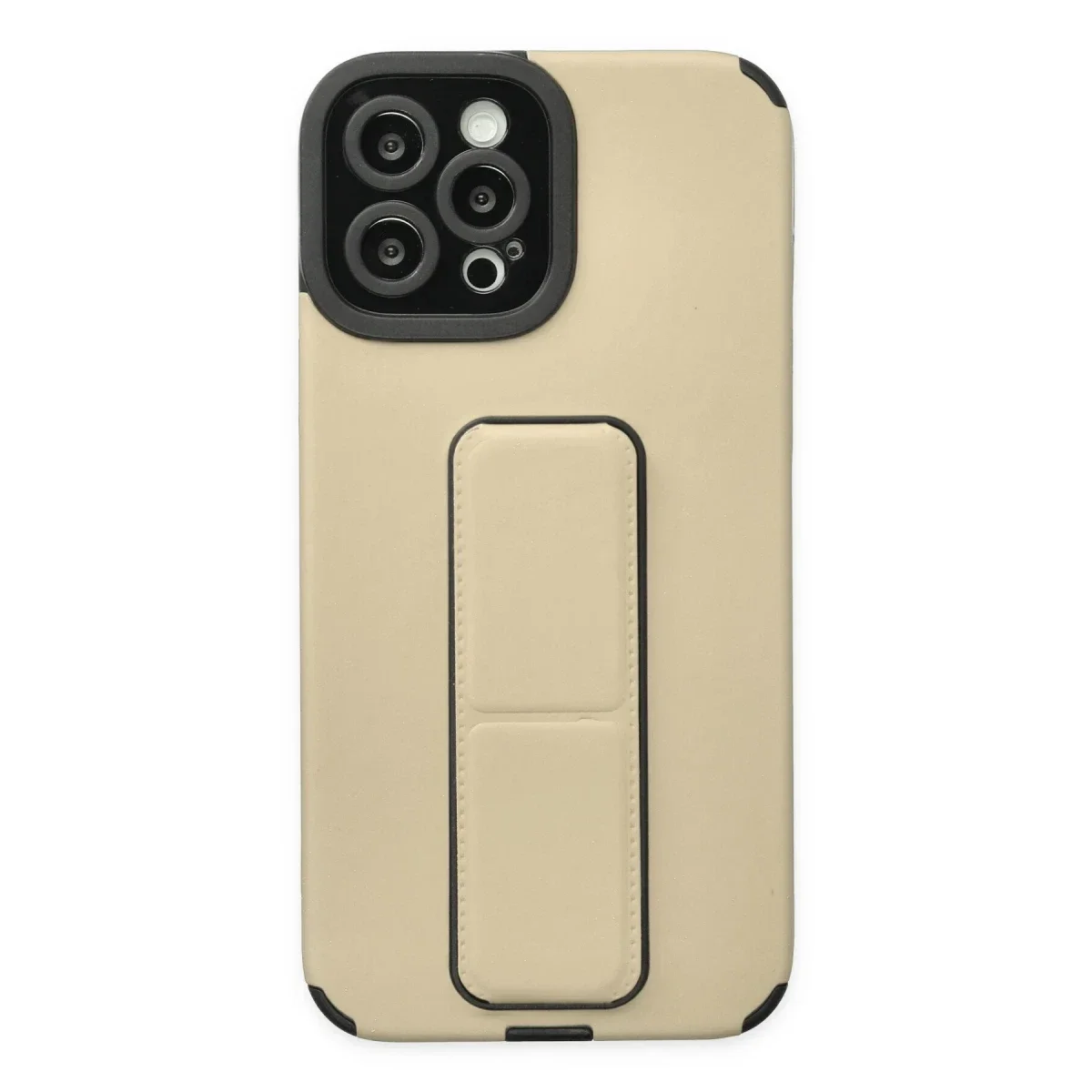 Apple iPhone 12 Pro Max Kılıf Mega Standlı Silikon - Gold Apple iPhone 12 Pro Max Kılıf Mega Standlı Silikon - Gold