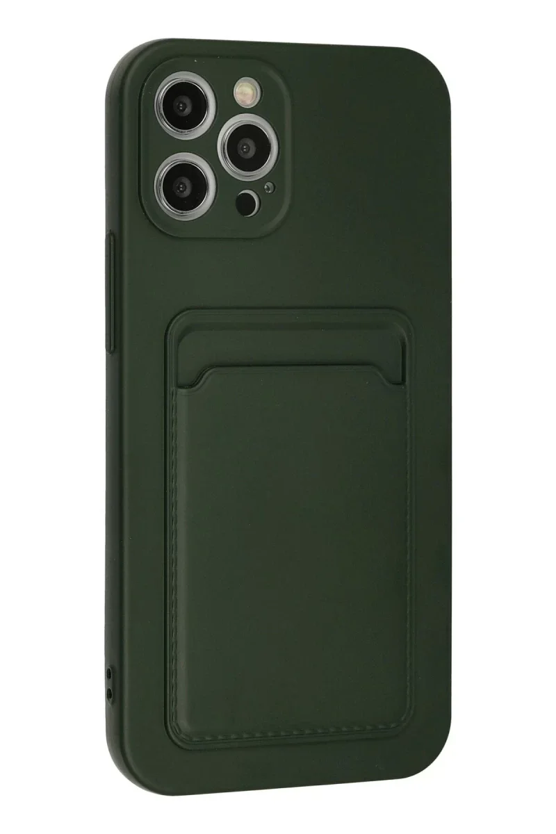 Apple iPhone 12 Pro Max Kılıf Kelvin Kartvizitli Silikon - Koyu Yeşil Apple iPhone 12 Pro Max Kılıf Kelvin Kartvizitli Silikon - Koyu Yeşil