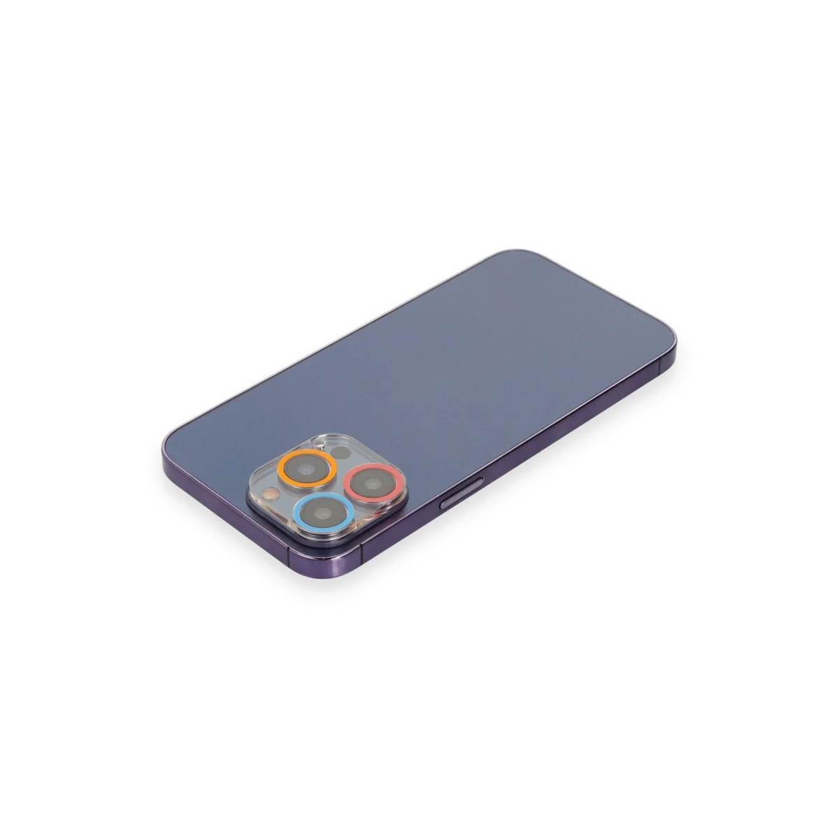Apple İphone 12 Pro Max Renkli Kamera Lens Koruma Cam - Pembe-mavi