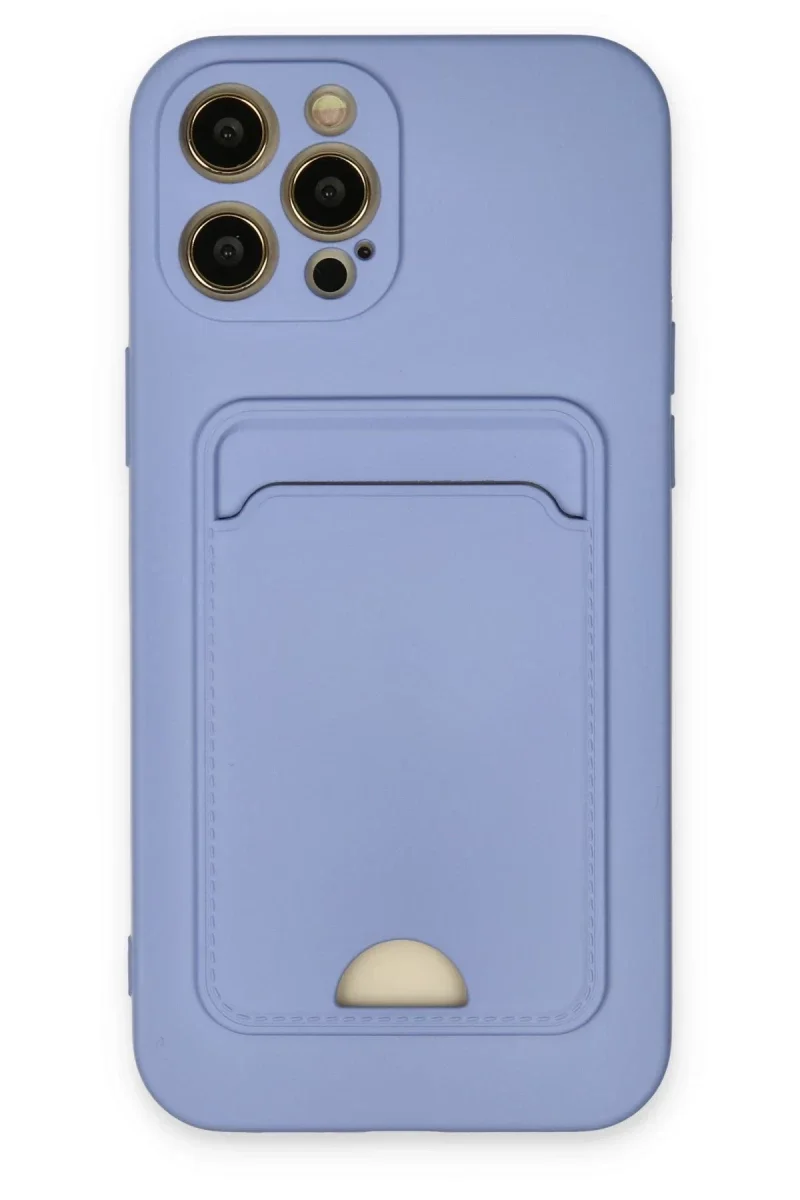 Apple iPhone 12 Pro Max Kılıf Kelvin Kartvizitli Silikon - Lila