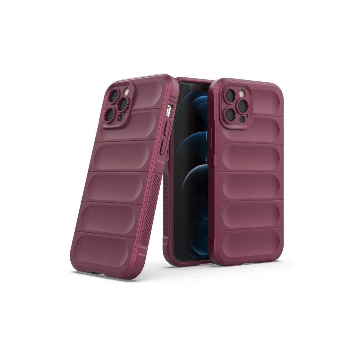 Apple İphone 12 Pro Kılıf Optimum Silikon - Bordo Apple İphone 12 Pro Kılıf Optimum Silikon - Bordo