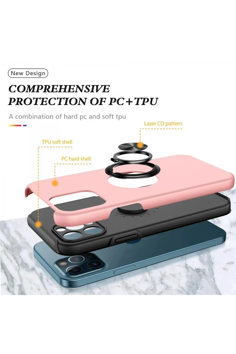 Apple iPhone 12 Pro Max Kılıf Elit Yüzüklü Kapak - Pembe Fiyatı, Yorumları ve Özellikleri