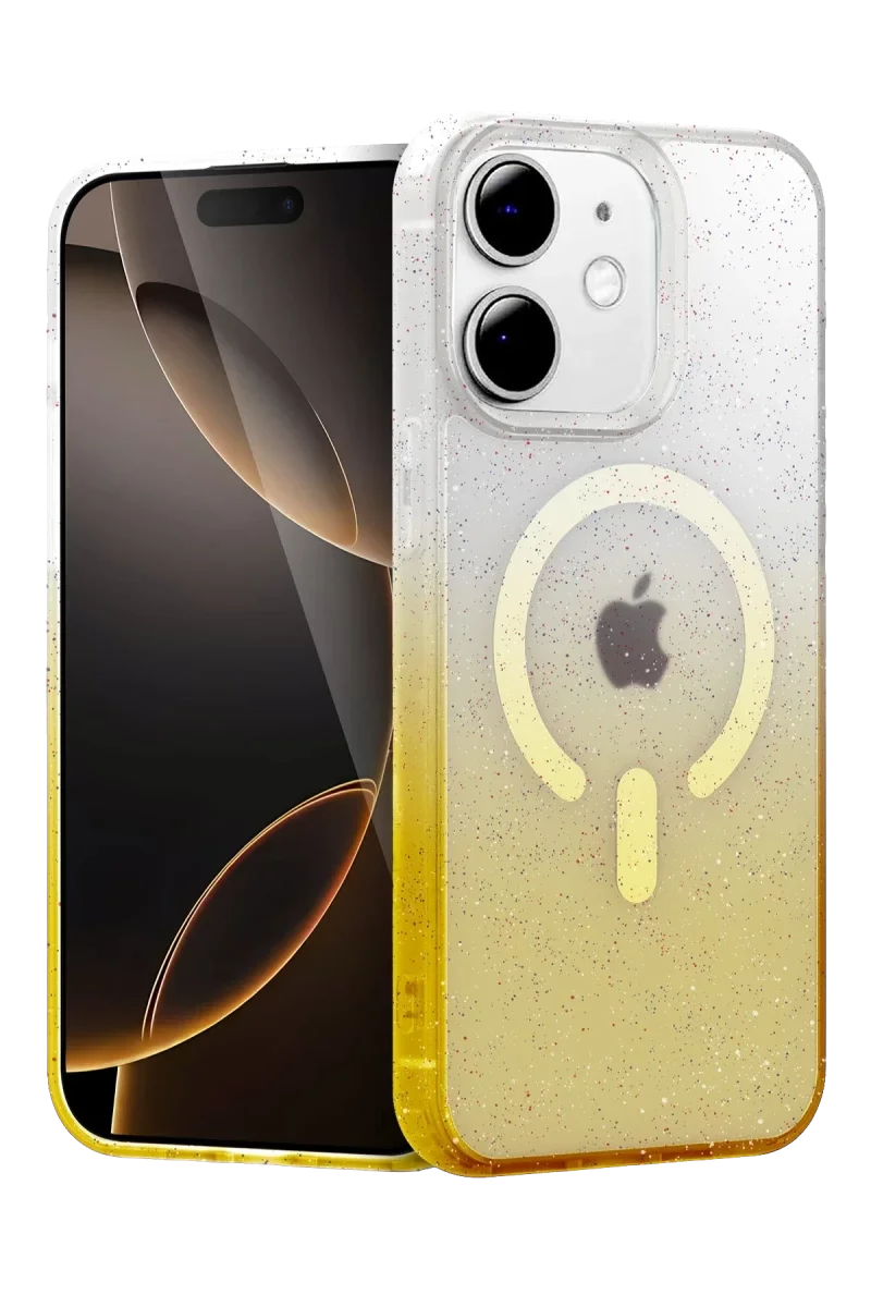 Apple iPhone 12 Pummel Shiny Magsafe Kapak - Gold Apple iPhone 12 Pummel Shiny Magsafe Kapak - Gold