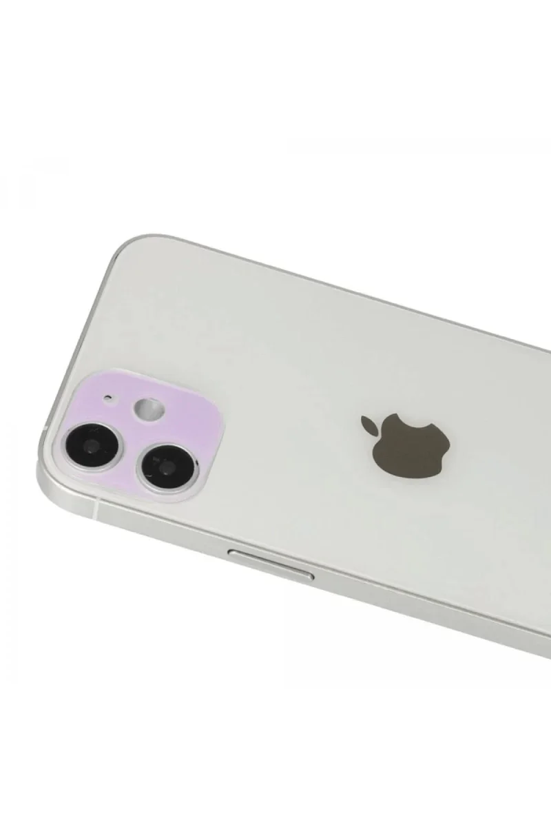 Apple iPhone 12 Rainbow Kamera Lens Koruma Cam - Mor Apple iPhone 12 Rainbow Kamera Lens Koruma Cam - Mor