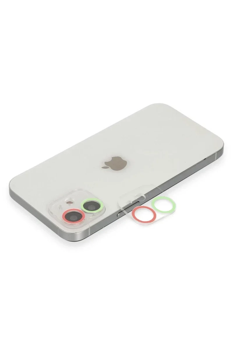 Apple iPhone 12 Renkli Kamera Lens Koruma Cam - Yeşil-Pembe Apple iPhone 12 Renkli Kamera Lens Koruma Cam - Yeşil-Pembe