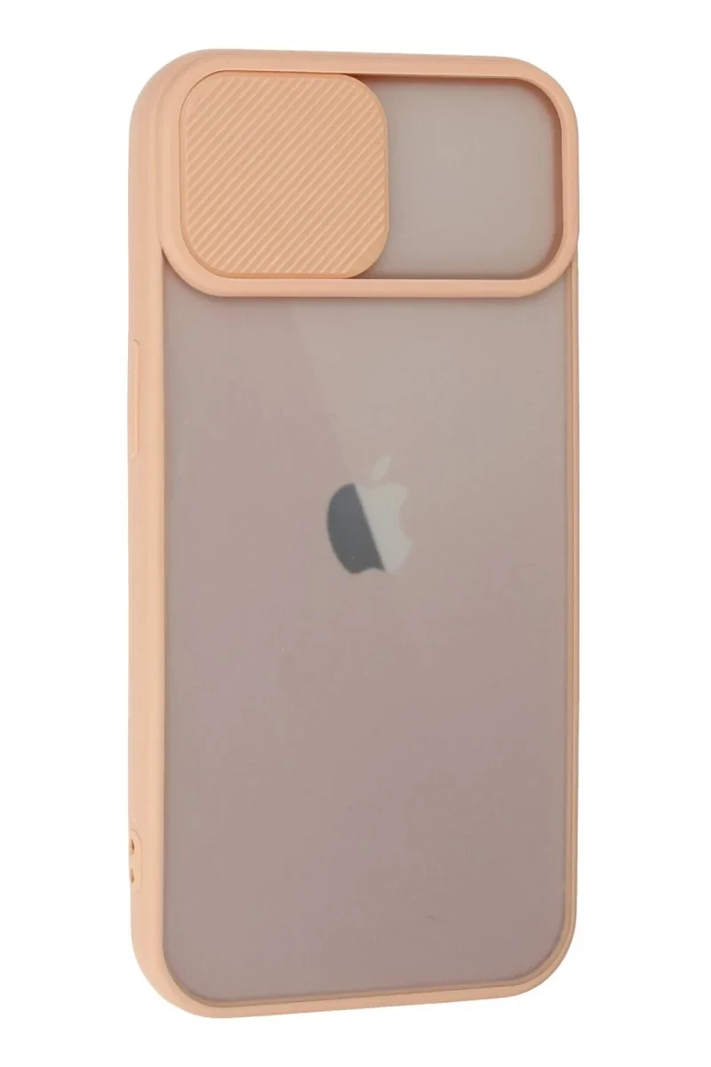 Apple iPhone 13 Kılıf Palm Buzlu Kamera Sürgülü Silikon - Pembe