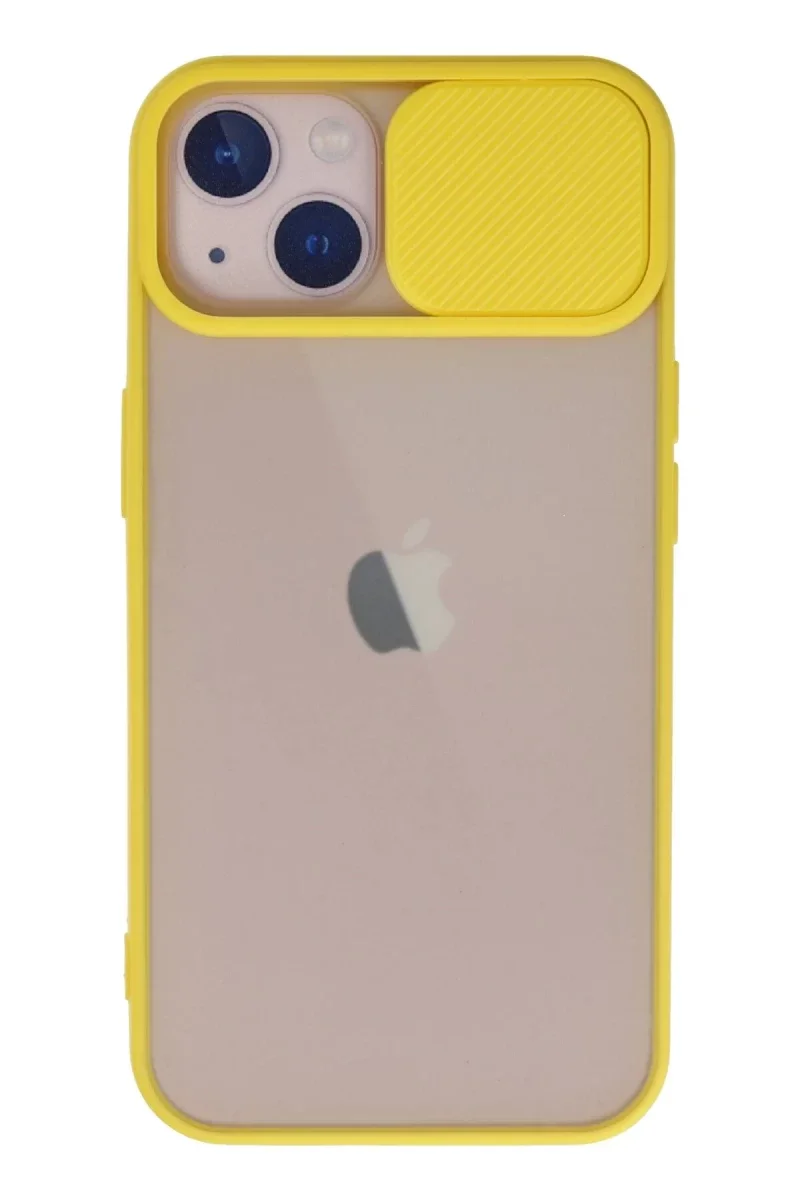 Apple iPhone 13 Kılıf Palm Buzlu Kamera Sürgülü Silikon - Sarı Fiyatı, Yorumları ve Özellikleri