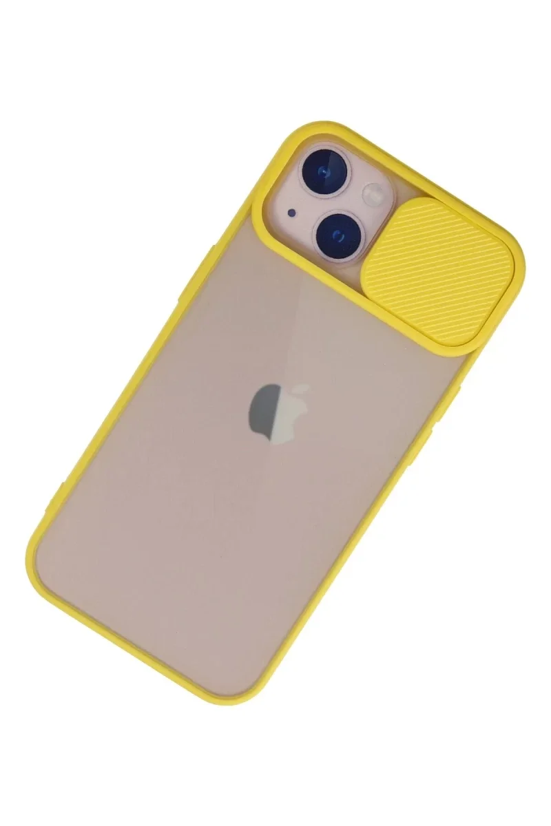 Apple iPhone 13 Kılıf Palm Buzlu Kamera Sürgülü Silikon - Sarı Fiyatı, Yorumları ve Özellikleri