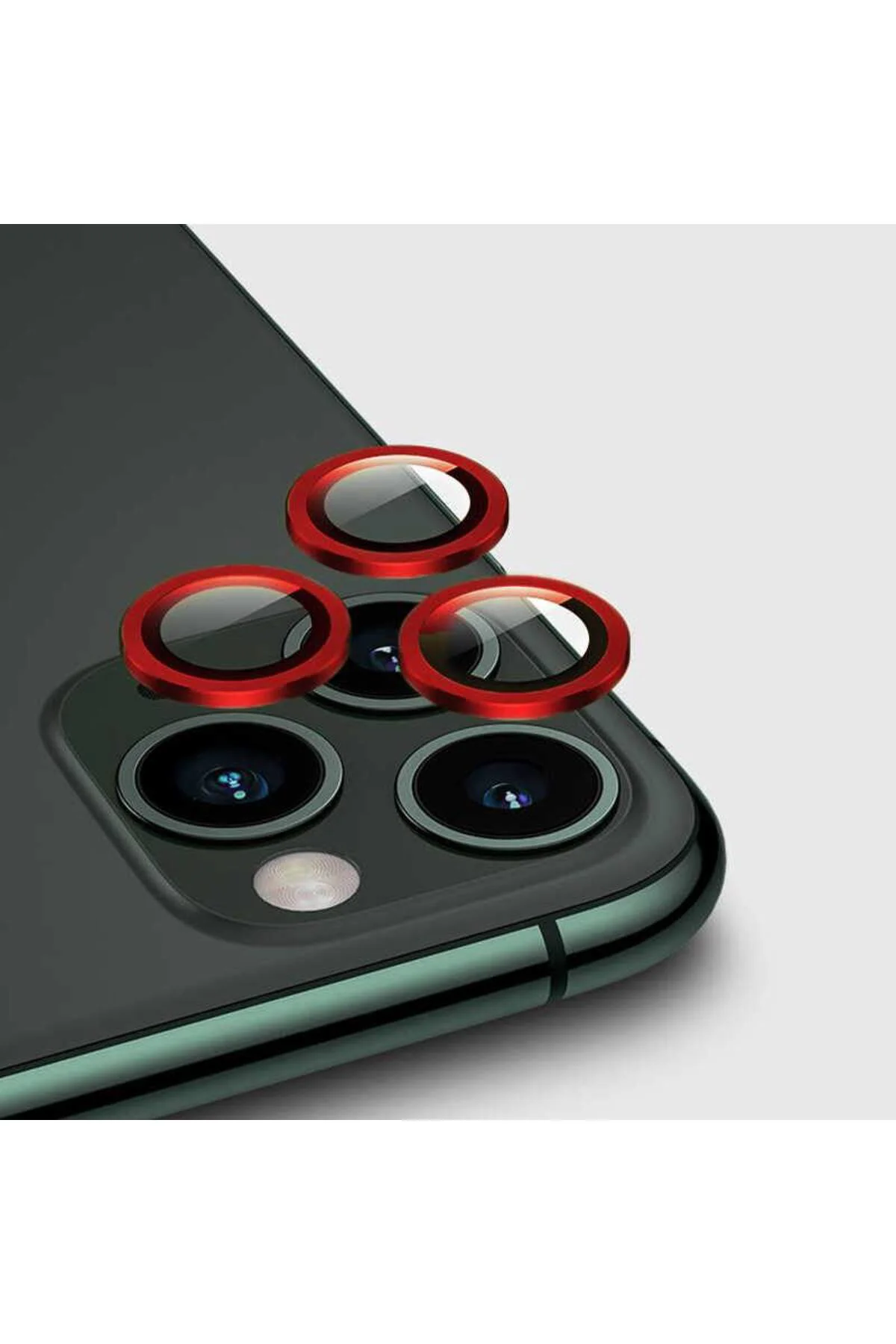 Apple iPhone 13 Mini 5.4'' Metal Çerçeveli Kamera Koruma Lensi Kırmızı