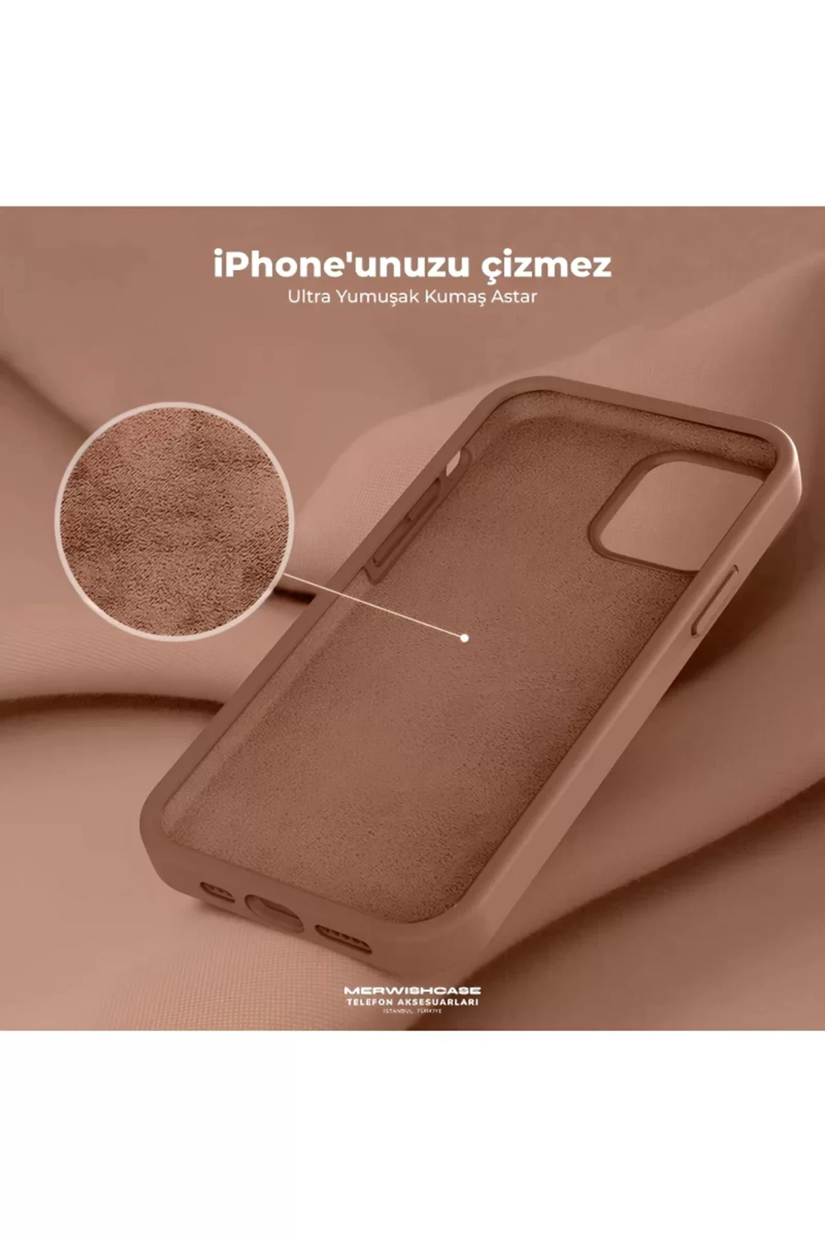 Apple iPhone 13 Mini Liquid Lansman Silikon Kılıf Acı Kahve