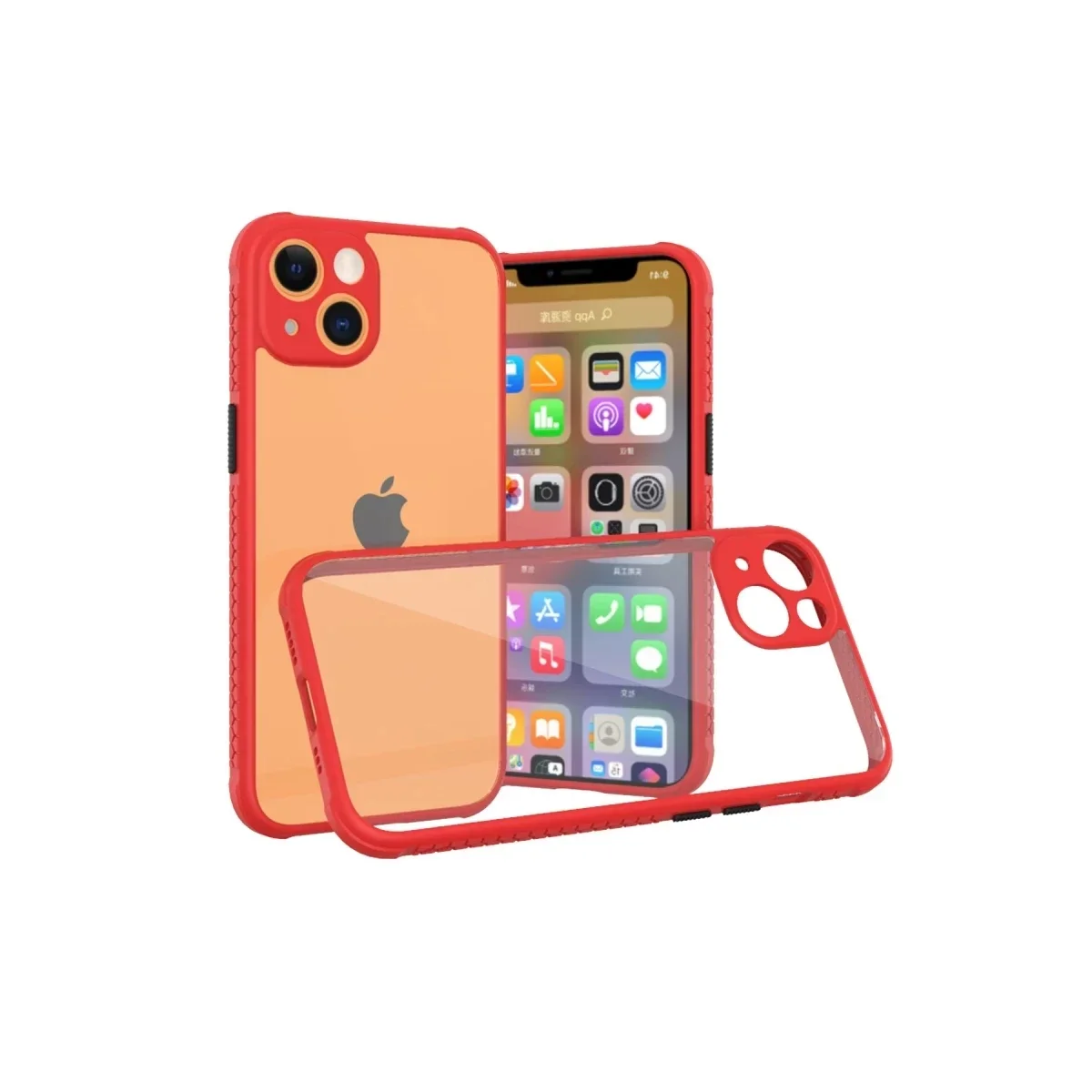 Apple iPhone 13 Mini Kılıf Miami Şeffaf Silikon - Kırmızı Fiyatı, Yorumları ve Özellikleri