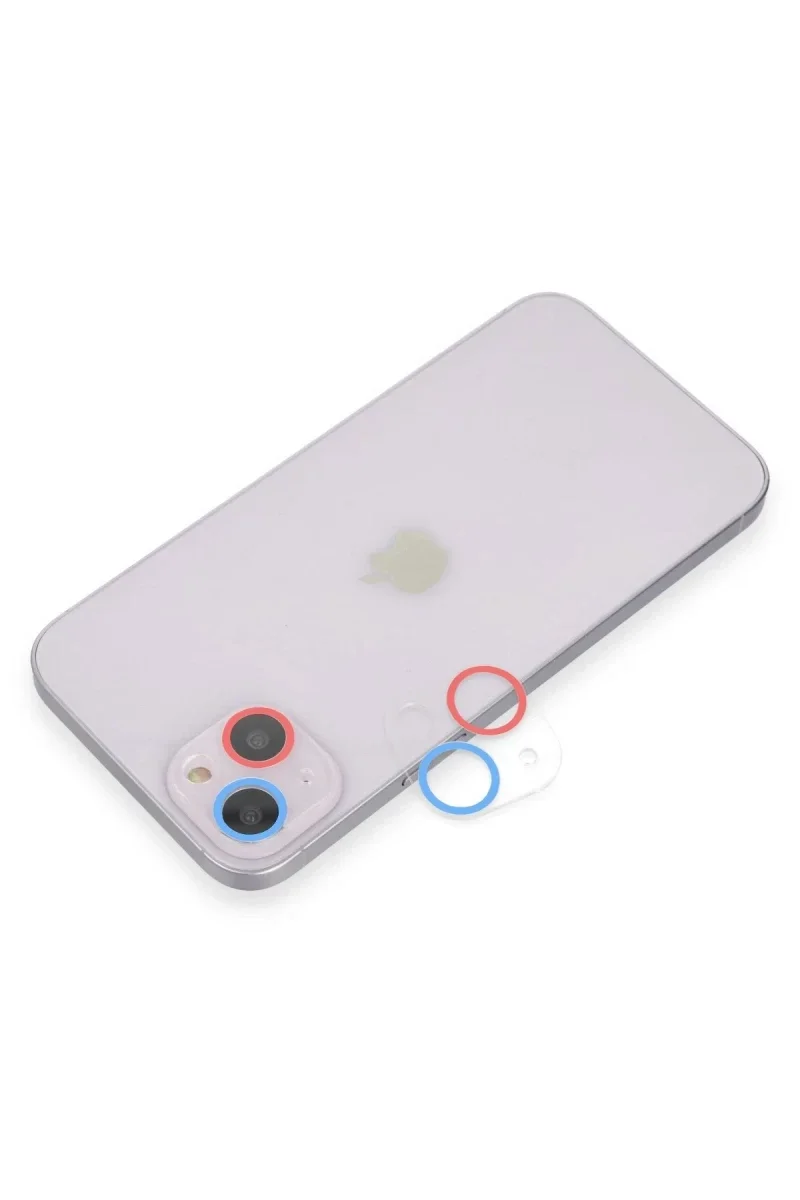 Apple iPhone 13 Mini Renkli Kamera Lens Koruma Cam - Pembe-Mavi Apple iPhone 13 Mini Renkli Kamera Lens Koruma Cam - Pembe-Mavi
