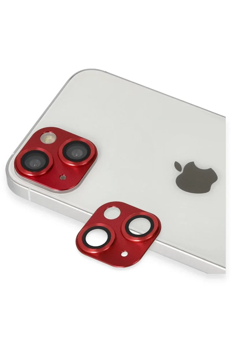Apple iPhone 13 Pers Alüminyum Kamera Lens - Kırmızı