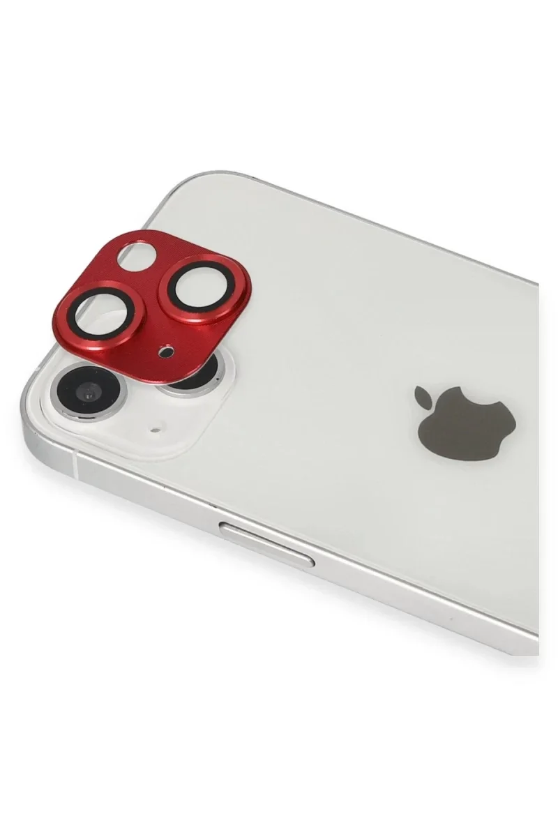 Apple iPhone 13 Pers Alüminyum Kamera Lens - Kırmızı