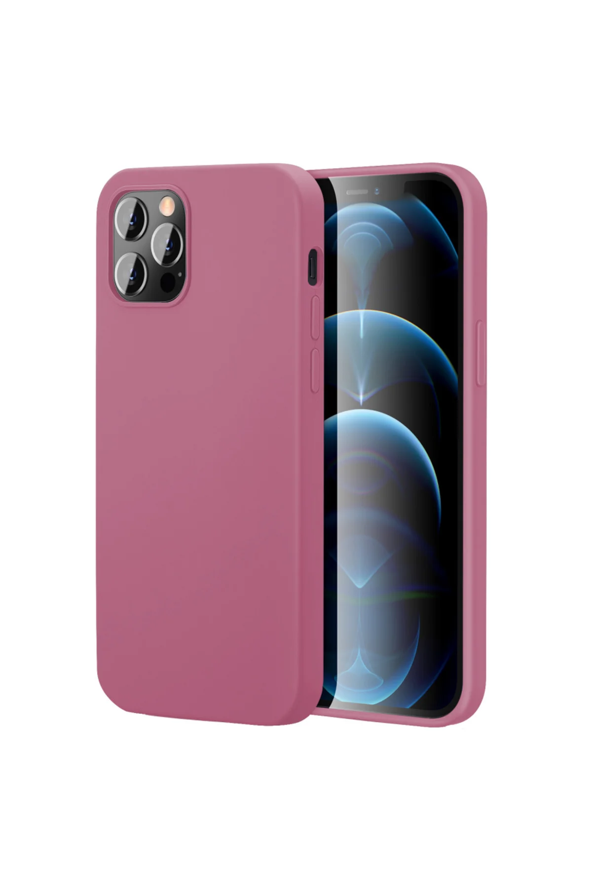 Apple iPhone 13 Pro Max 6.7'' İnce Mat Silikon Kılıf Pembe