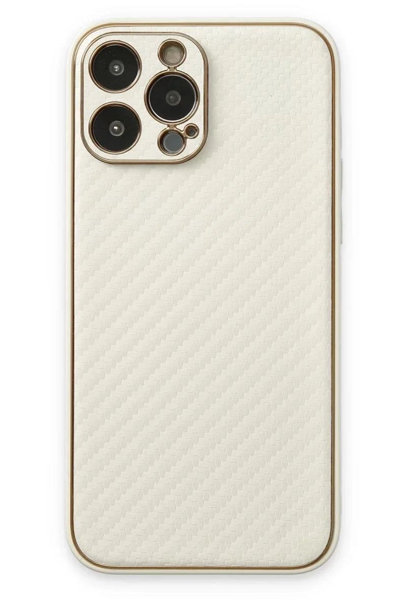 Apple iPhone 13 Pro Kılıf Coco Karbon Silikon - Beyaz Apple iPhone 13 Pro Kılıf Coco Karbon Silikon - Beyaz