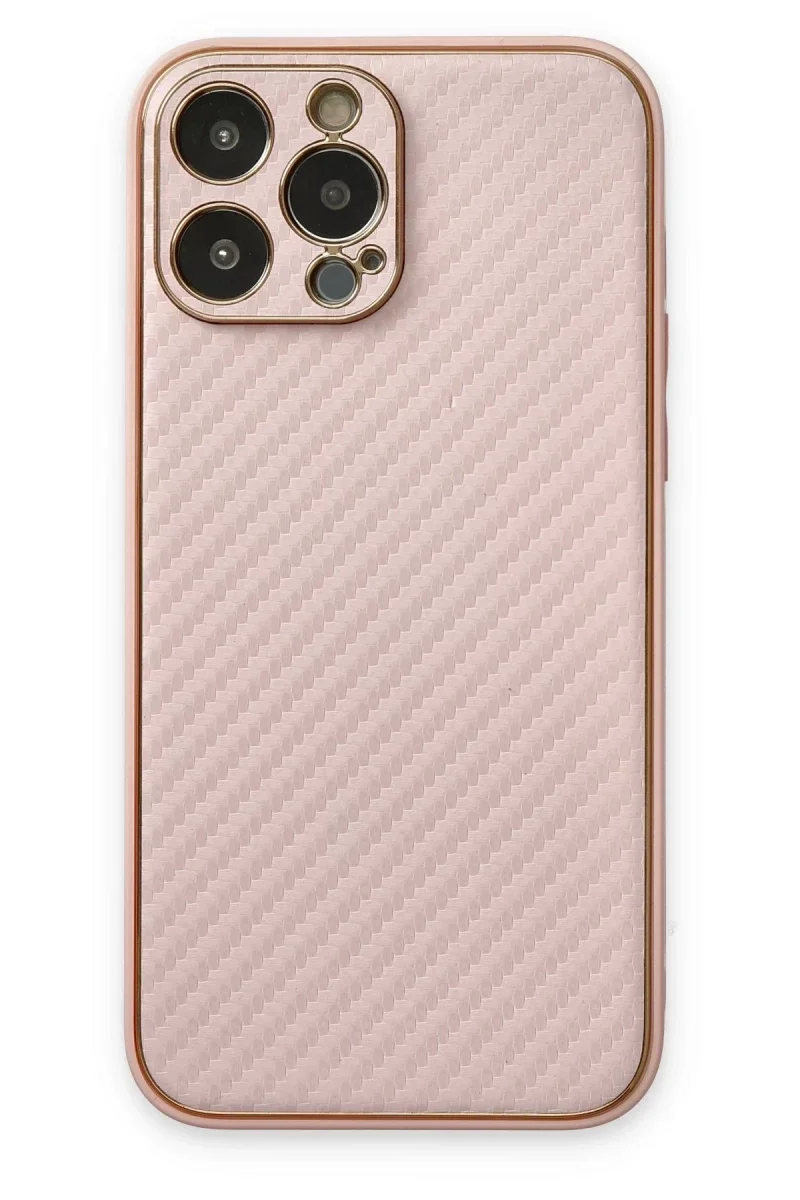 Apple iPhone 13 Pro Kılıf Coco Karbon Silikon - Pembe Apple iPhone 13 Pro Kılıf Coco Karbon Silikon - Pembe