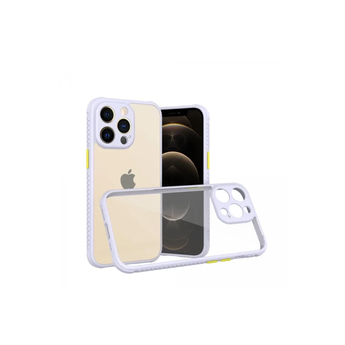Apple iPhone 13 Pro Kılıf Miami Şeffaf Silikon - Lila Apple iPhone 13 Pro Kılıf Miami Şeffaf Silikon - Lila