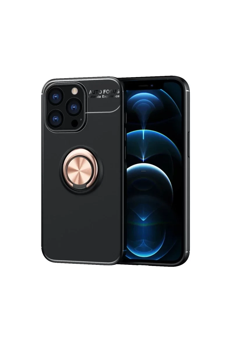 Apple iPhone 13 Pro Kılıf Range Yüzüklü Silikon - Siyah-Gold Fiyatı, Yorumları ve Özellikleri
