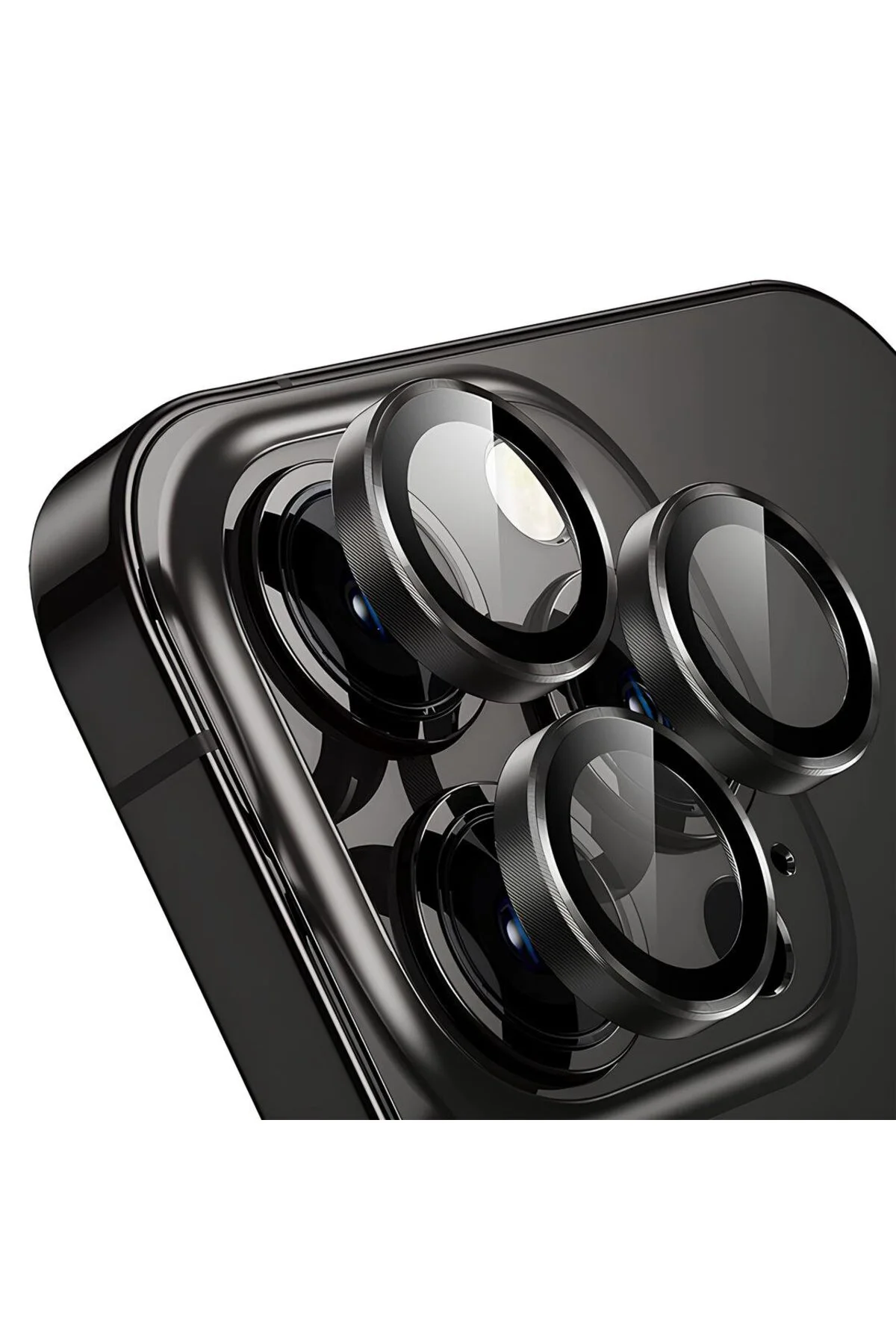 Apple iPhone 13 Pro Max Gerçek Cam Safir Lens Koruma Siyah