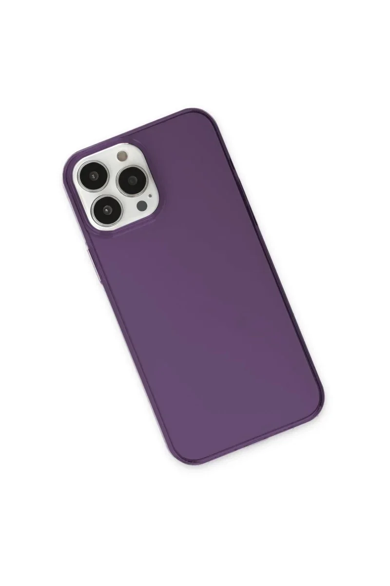 Apple iPhone 13 Pro Max Kılıf Pc Sert Şeffaf Kapak - Mor Apple iPhone 13 Pro Max Kılıf Pc Sert Şeffaf Kapak - Mor