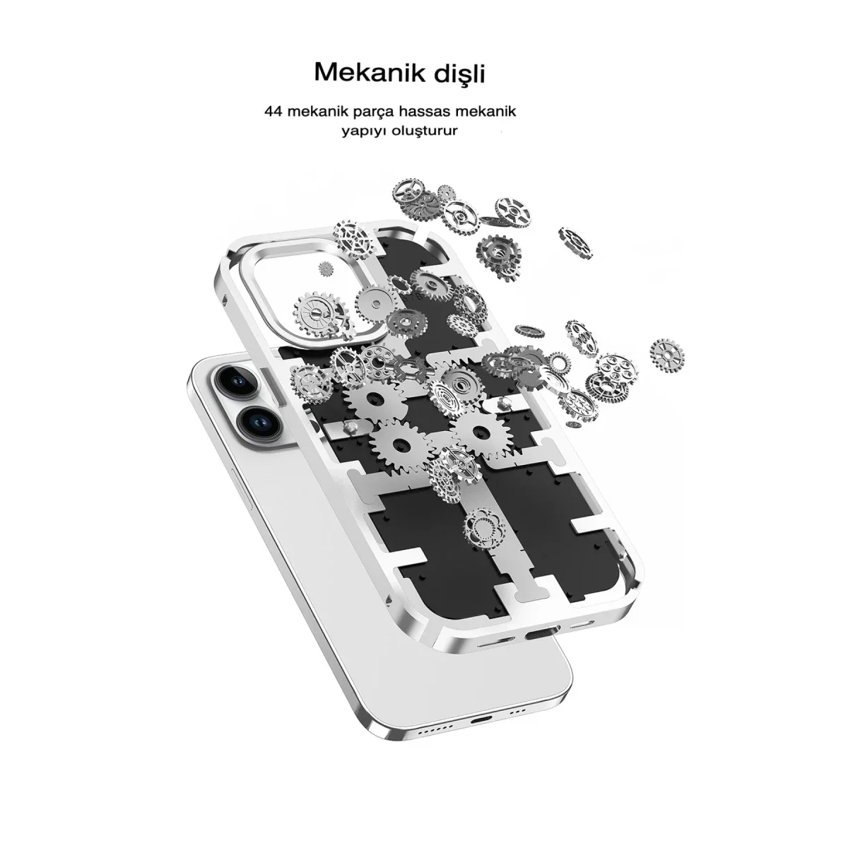 Apple iPhone 13 Pro Kılıf Mekanik Bumper Kapak - Mavi - Görsel 3