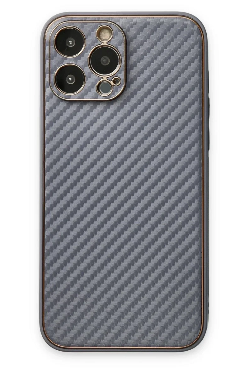 Apple iPhone 13 Pro Kılıf Coco Karbon Silikon - Gri Apple iPhone 13 Pro Kılıf Coco Karbon Silikon - Gri