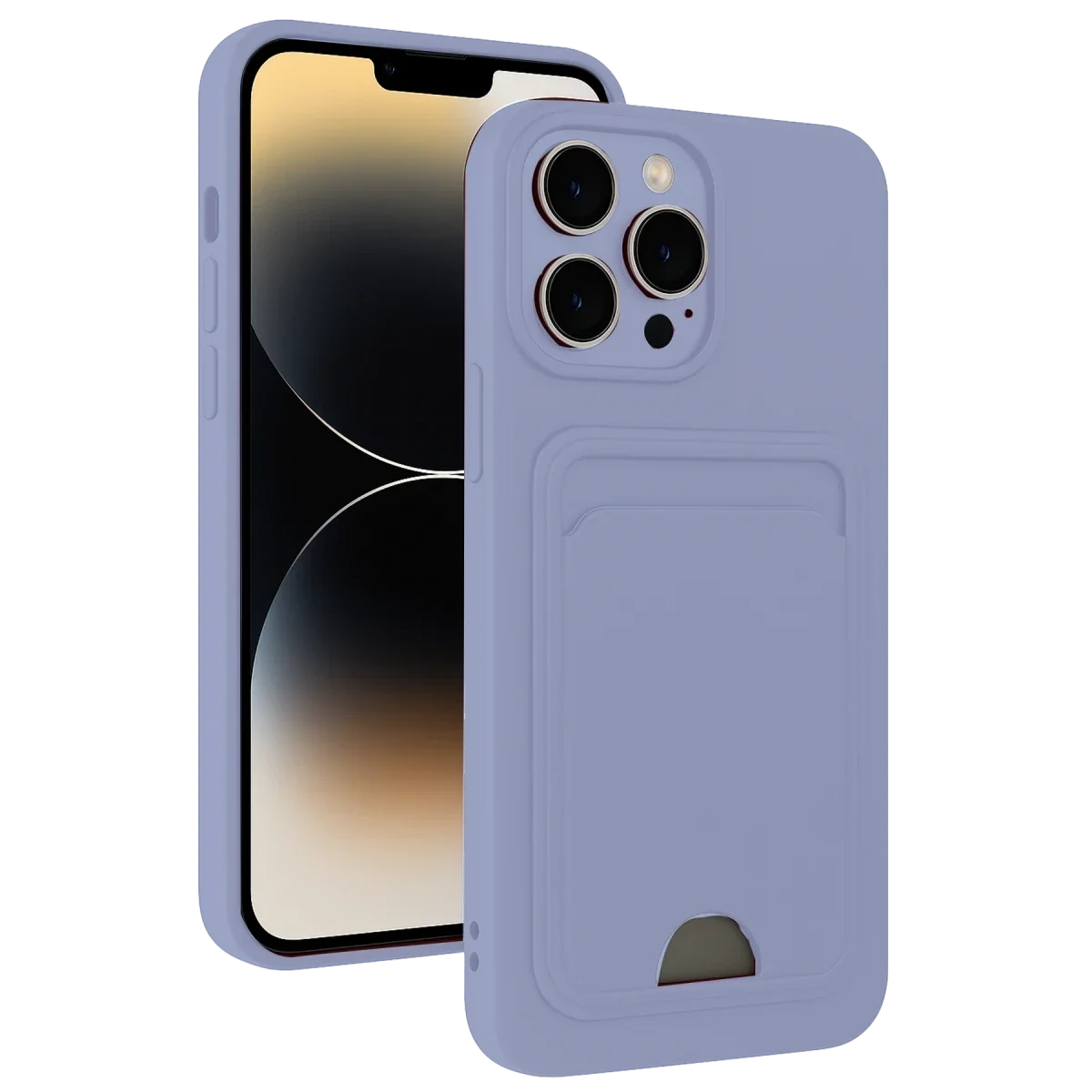 Apple iPhone 13 Pro Max Kılıf Kelvin Kartvizitli Silikon - Lila