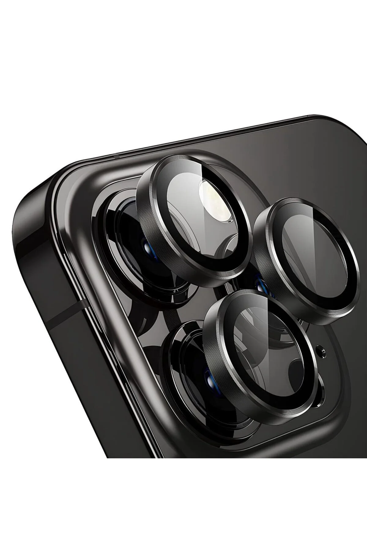 Apple iPhone 13 Pro Max Gerçek Cam Safir Lens Koruma Siyah