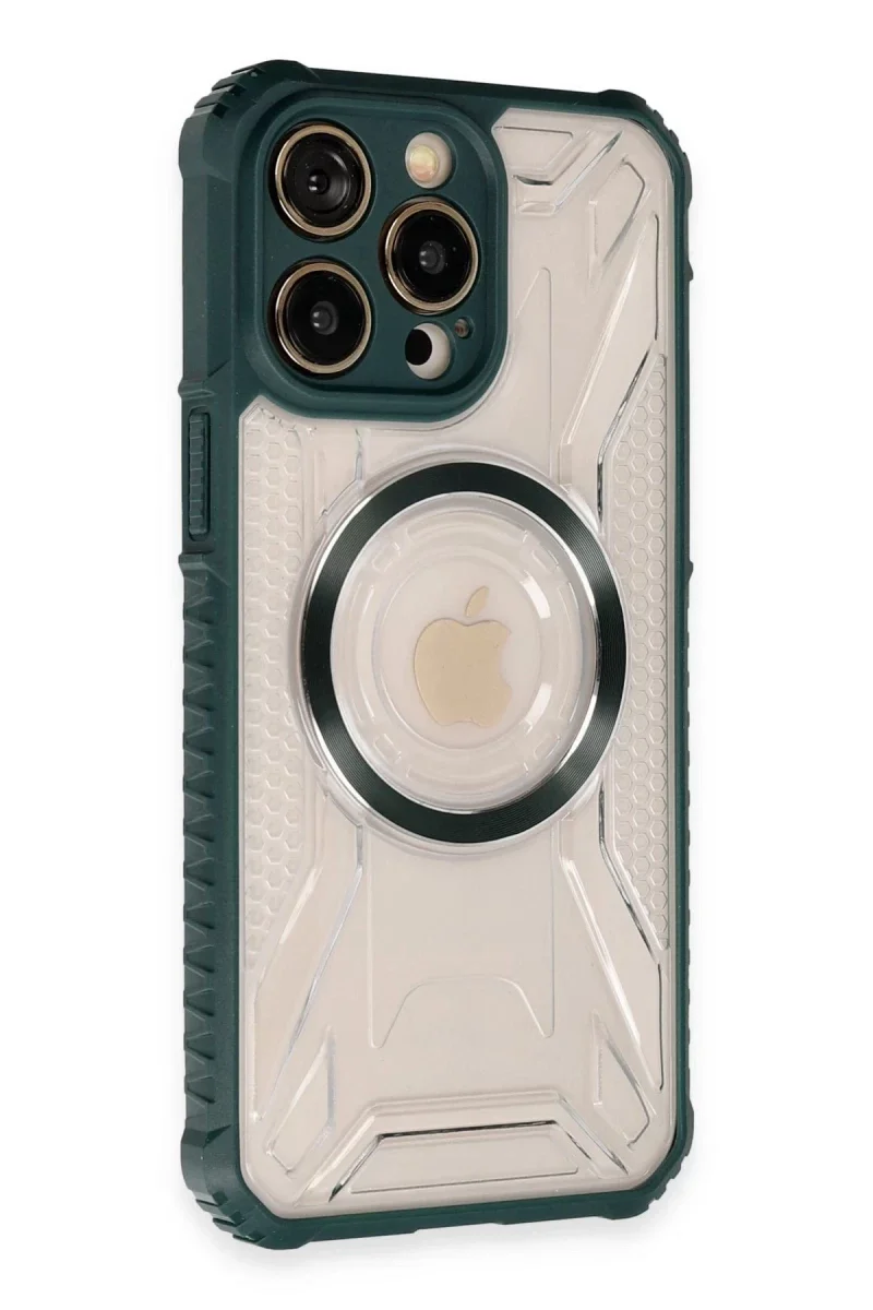 Apple iPhone 13 Pro Kılıf Prag Magneticsafe Kapak - Koyu Yeşil