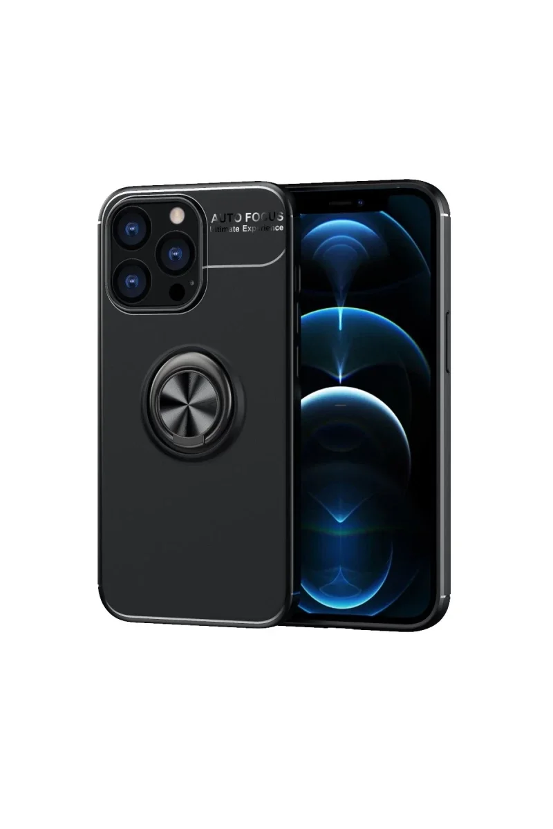 Apple iPhone 13 Pro Kılıf Range Yüzüklü Silikon - Siyah Apple iPhone 13 Pro Kılıf Range Yüzüklü Silikon - Siyah