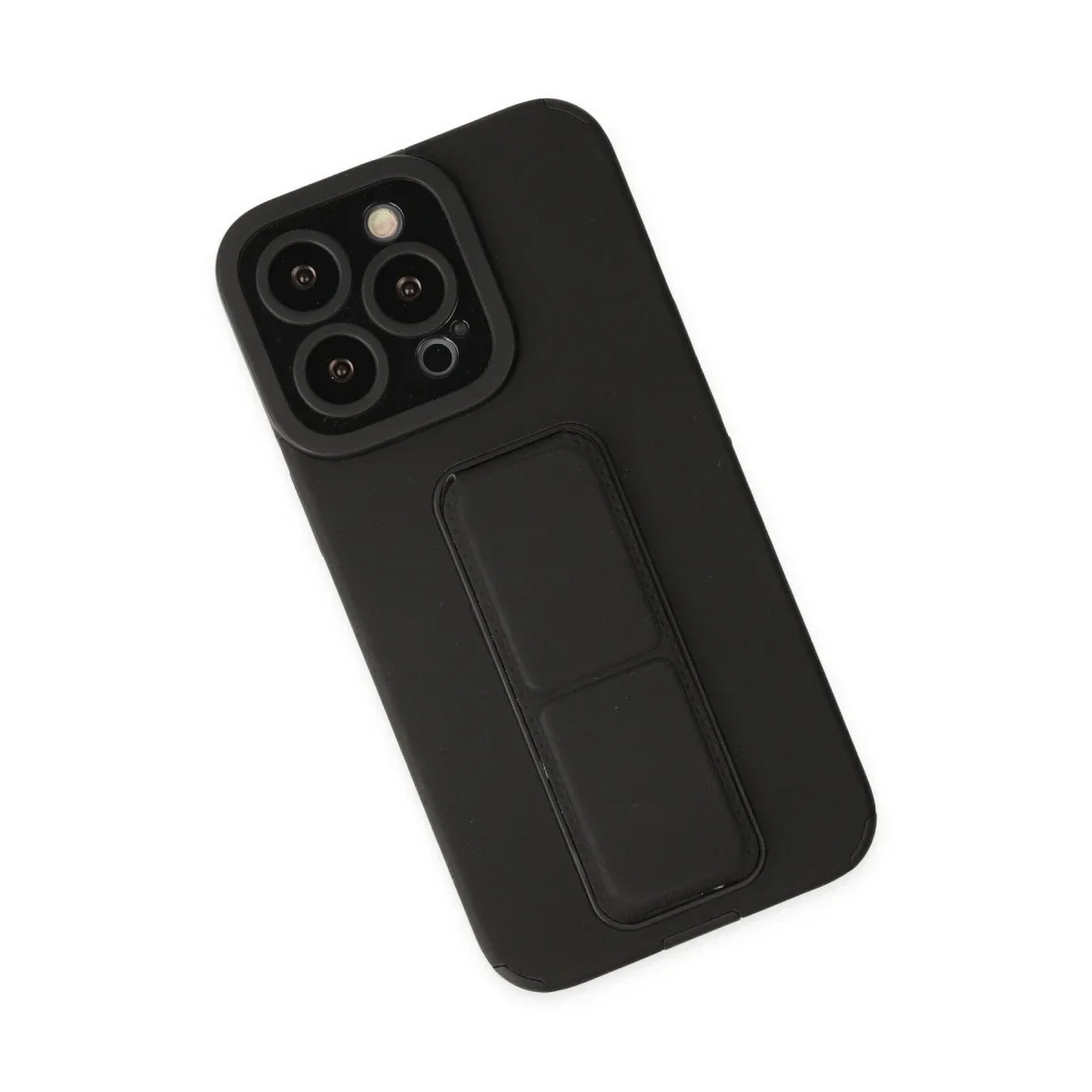 Apple iPhone 13 Pro Max Kılıf Mega Standlı Silikon - Siyah Apple iPhone 13 Pro Max Kılıf Mega Standlı Silikon - Siyah