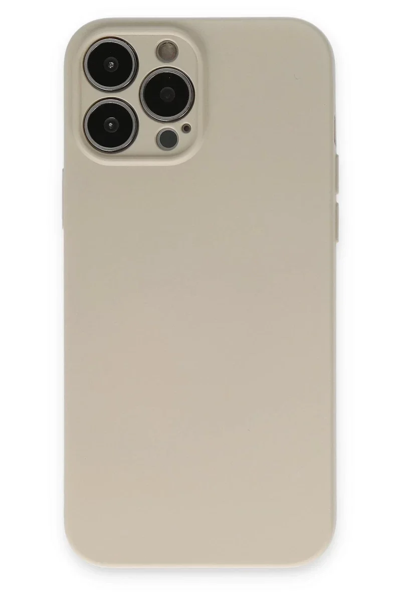 Apple iPhone 13 Pro Kılıf Nano içi Kadife Silikon - Bej