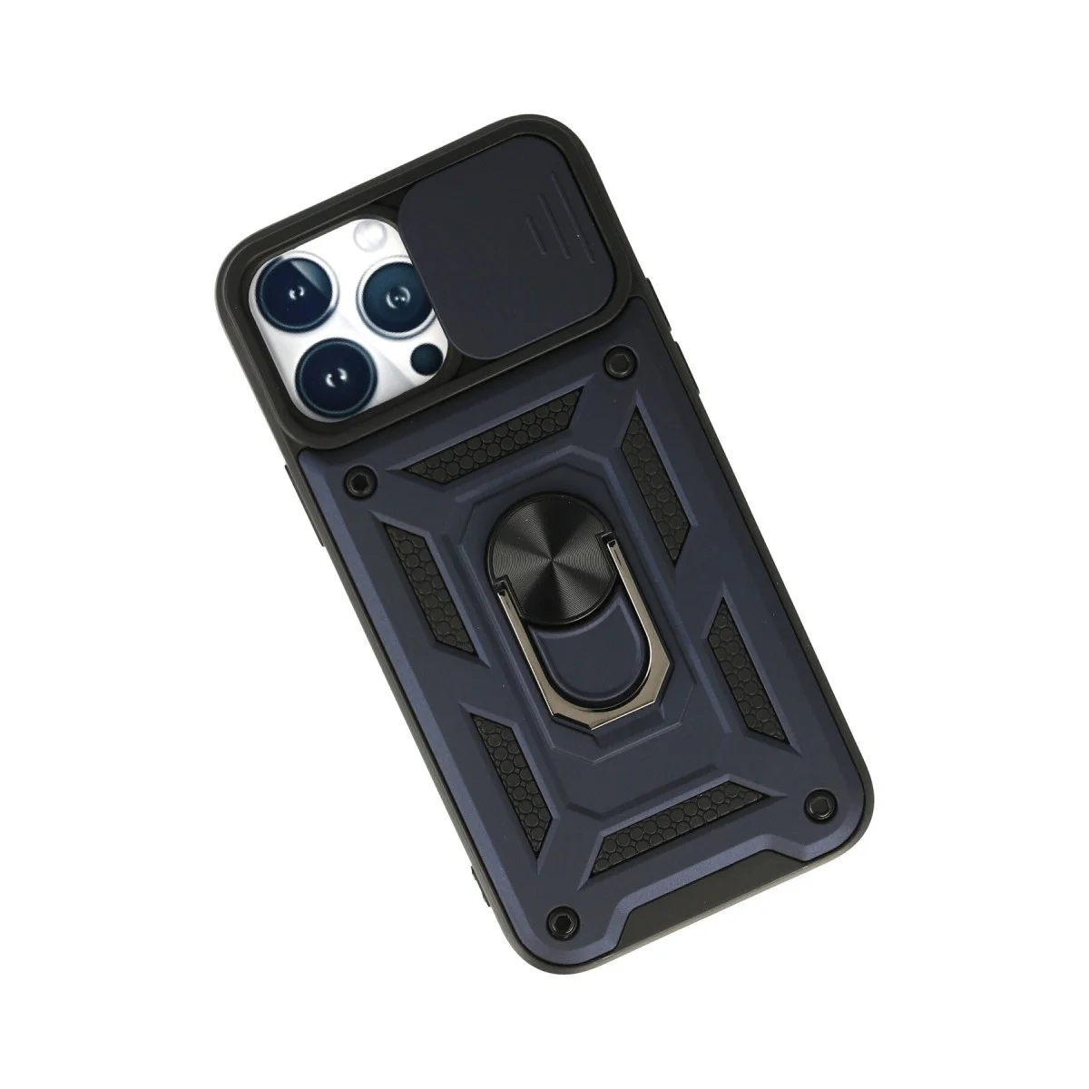 Apple İphone 13 Pro Kılıf Pars Lens Yüzüklü Silikon - Lacivert