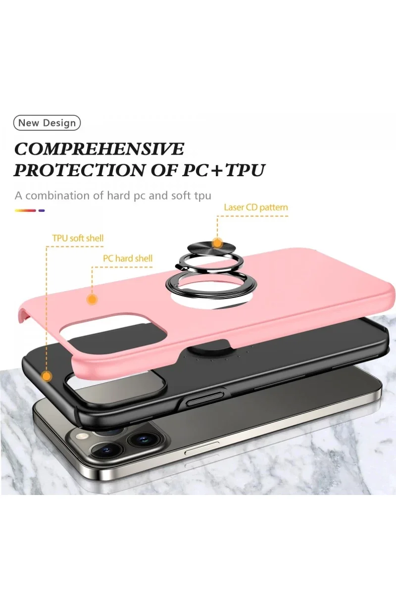 Apple iPhone 13 Pro Max Kılıf Elit Yüzüklü Kapak - Pembe Fiyatı, Yorumları ve Özellikleri