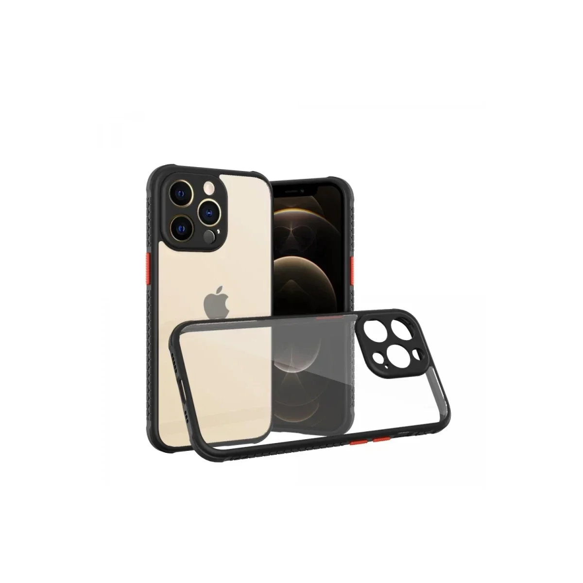 Apple iPhone 13 Pro Kılıf Miami Şeffaf Silikon - Siyah