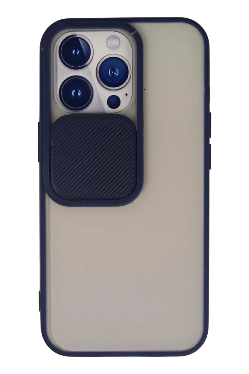 Apple iPhone 13 Pro Kılıf Palm Buzlu Kamera Sürgülü Silikon - Lacivert Apple iPhone 13 Pro Kılıf Palm Buzlu Kamera Sürgülü Silikon - Lacivert