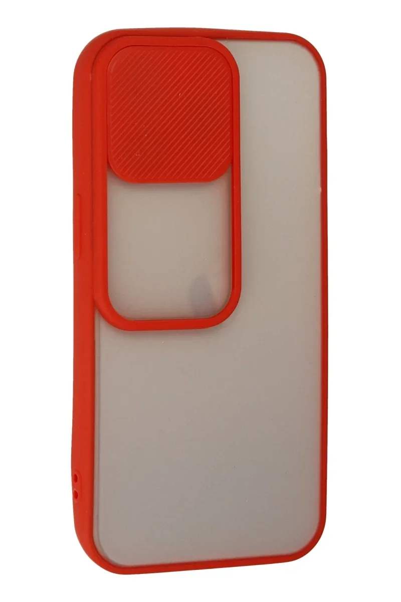 Apple iPhone 13 Pro Kılıf Palm Buzlu Kamera Sürgülü Silikon - Kırmızı Apple iPhone 13 Pro Kılıf Palm Buzlu Kamera Sürgülü Silikon - Kırmızı
