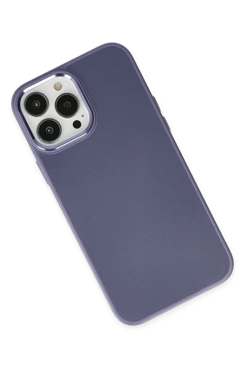 Apple iPhone 13 Pro Kılıf Asya Deri Silikon - Mor Apple iPhone 13 Pro Kılıf Asya Deri Silikon - Mor