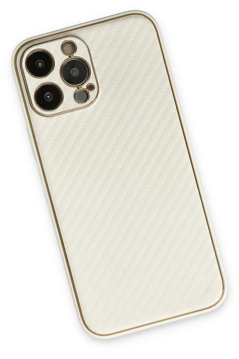 Apple iPhone 13 Pro Kılıf Coco Karbon Silikon - Beyaz Apple iPhone 13 Pro Kılıf Coco Karbon Silikon - Beyaz