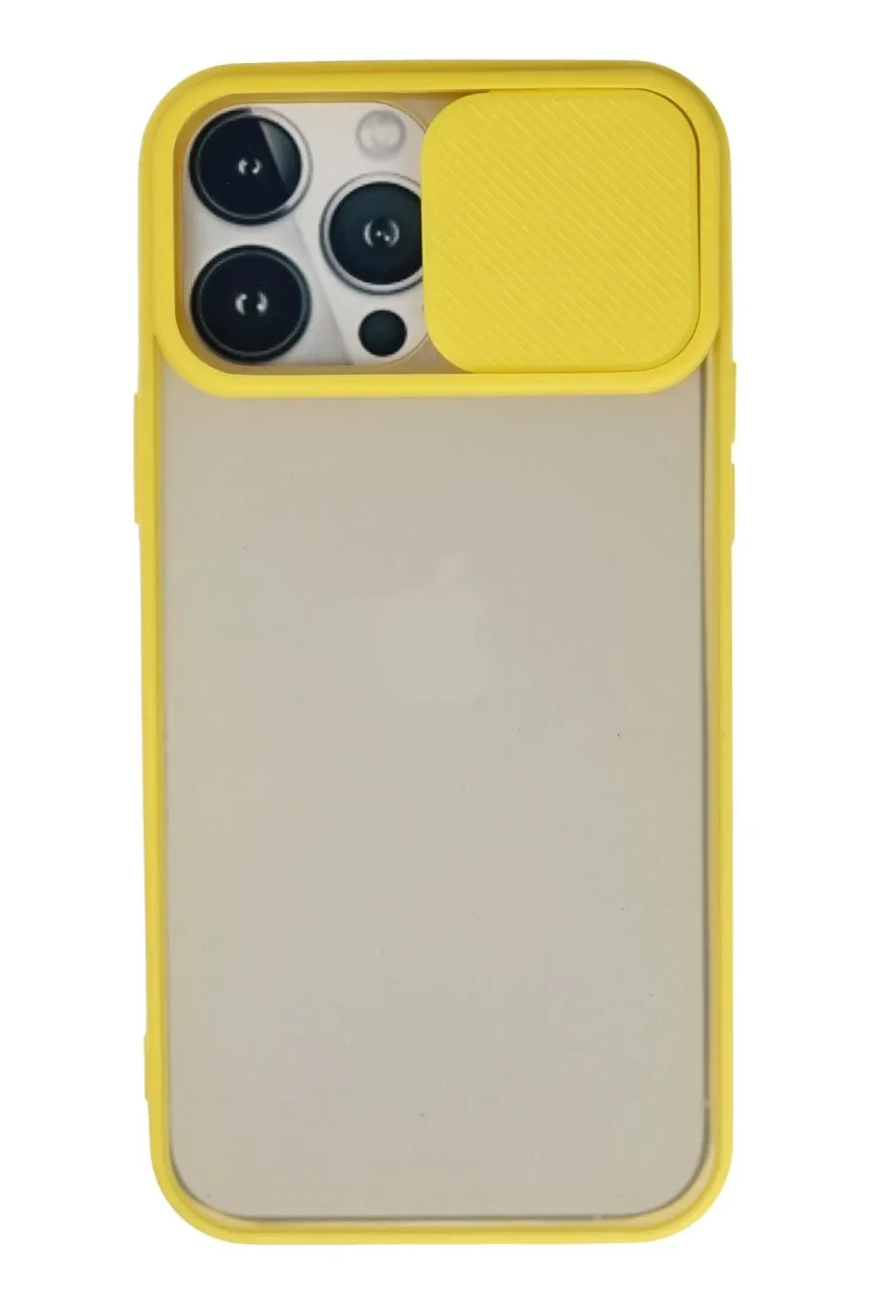 Apple iPhone 13 Pro Max Kılıf Palm Buzlu Kamera Sürgülü Silikon - Sarı Fiyatı, Yorumları ve Özellikleri