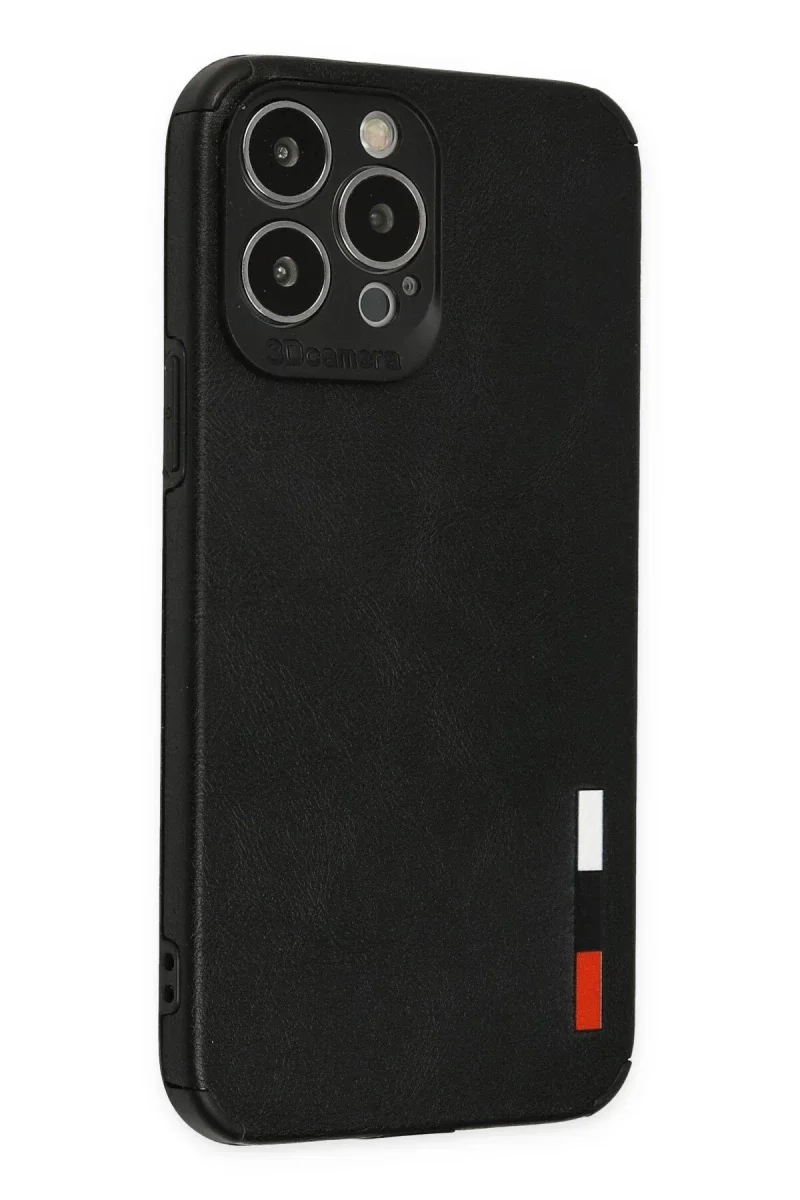 Apple iPhone 13 Pro Max Kılıf Loop Deri Silikon - Siyah Apple iPhone 13 Pro Max Kılıf Loop Deri Silikon - Siyah