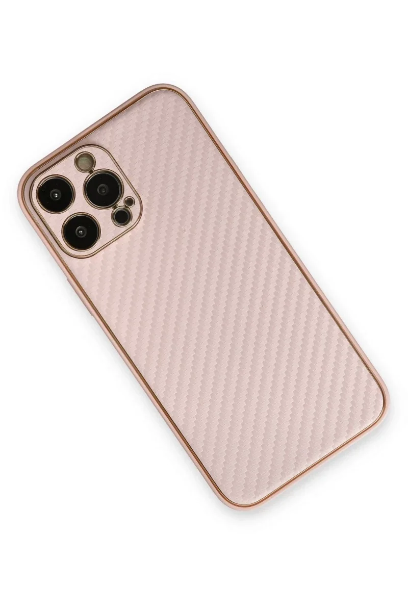 Apple iPhone 13 Pro Kılıf Coco Karbon Silikon - Pembe Apple iPhone 13 Pro Kılıf Coco Karbon Silikon - Pembe