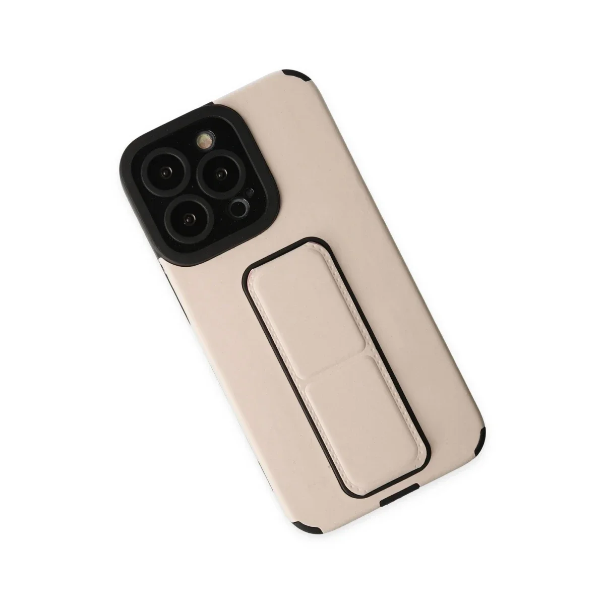 Apple iPhone 13 Pro Kılıf Mega Standlı Silikon - Gold Apple iPhone 13 Pro Kılıf Mega Standlı Silikon - Gold