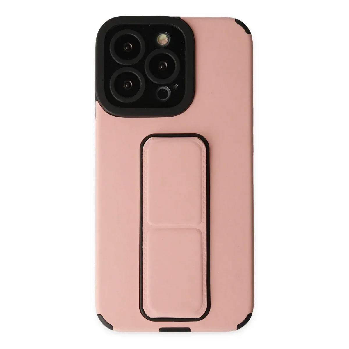 Apple iPhone 13 Pro Kılıf Mega Standlı Silikon - Pudra Apple iPhone 13 Pro Kılıf Mega Standlı Silikon - Pudra