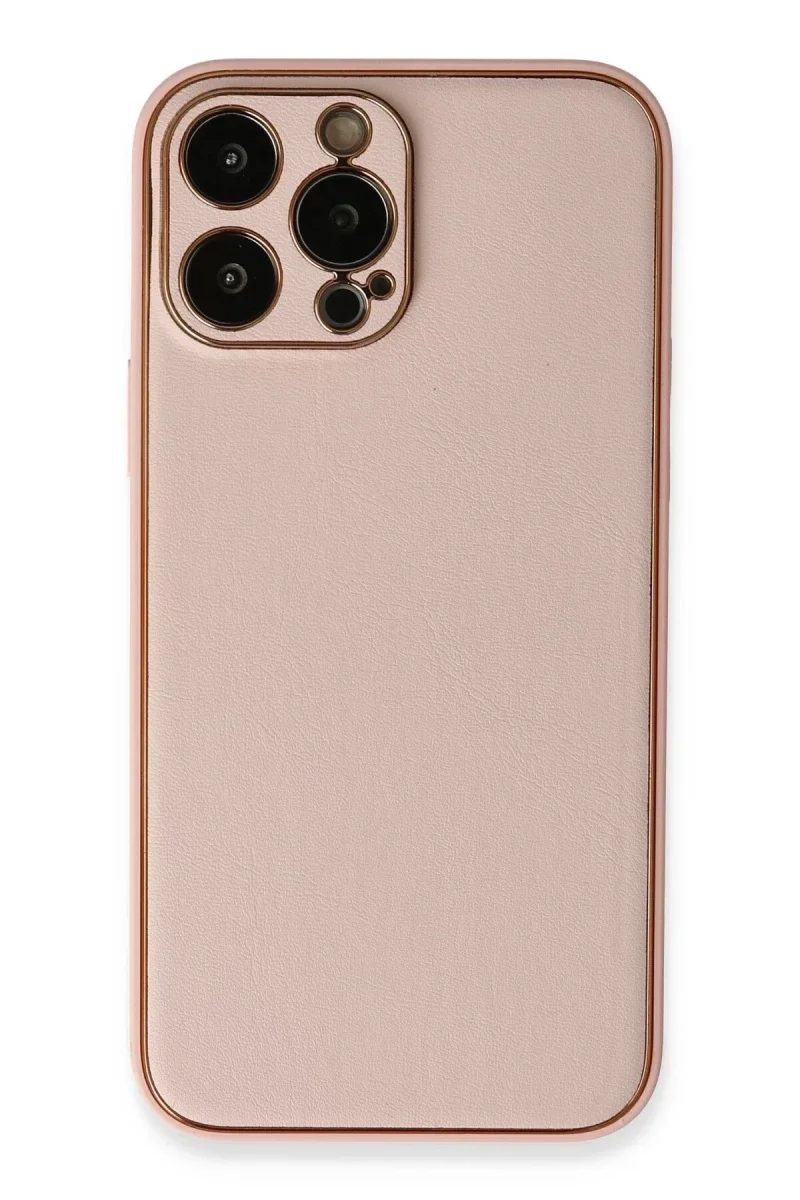 Apple iPhone 13 Pro Kılıf Coco Deri Silikon Kapak - Pembe Apple iPhone 13 Pro Kılıf Coco Deri Silikon Kapak - Pembe