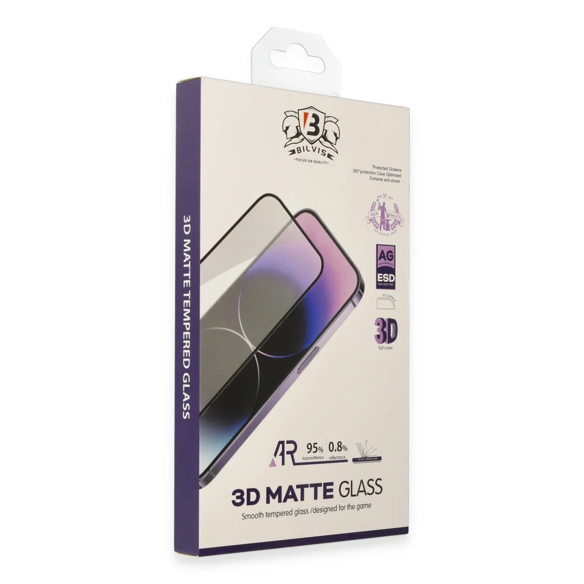 Apple İphone 13 Pro Max Bilvis 3d Mat Cam Ekran Koruyucu Apple İphone 13 Pro Max Bilvis 3d Mat Cam Ekran Koruyucu